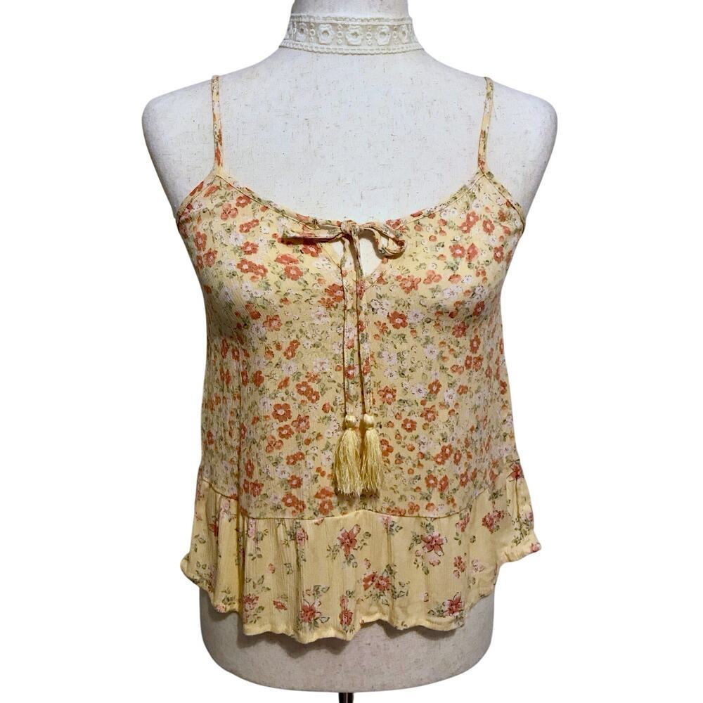 Hippie Rose NWT Yellow Combo Floral Tank Top Juniors S *Pls See Description*